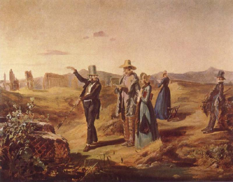 Carl Spitzweg English Tourists in the Roman Campagna China oil painting art